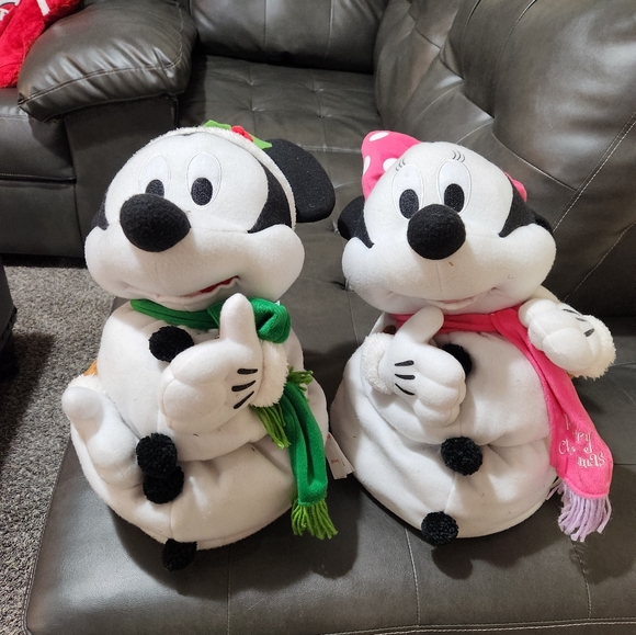 Disney Stretch Mickey & Minnie Mouse Christmas Decorations 2ft Tall - Picture 1 of 9